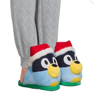 Men's Bluey Bandit Blue and Yellow Holiday Character Slippers